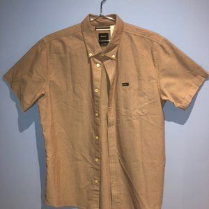 NWT RVCA Medium Slim Fit Short Sleeve Button down